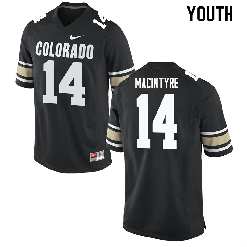 Youth #14 Jay MacIntyre Colorado Buffaloes College Football Jerseys Sale-Home Black - Click Image to Close
